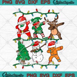 Dabbing Christmas Cartoon Characters Merry Christmas SVG Boys Girls Gift SVG Cricut