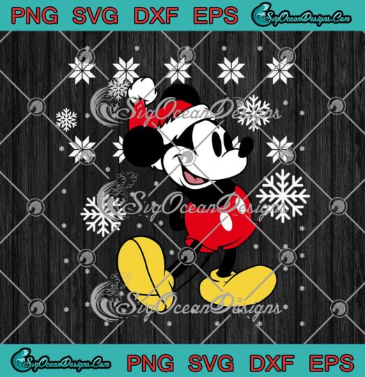Disney Mickey Mouse Christmas Holiday Snowflakes Portrait Xmas Gift SVG Cricut