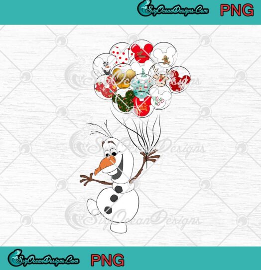 Disney Olaf Christmas Balloons PNG Frozen Olaf Merry Christmas Xmas Gift PNG JPG