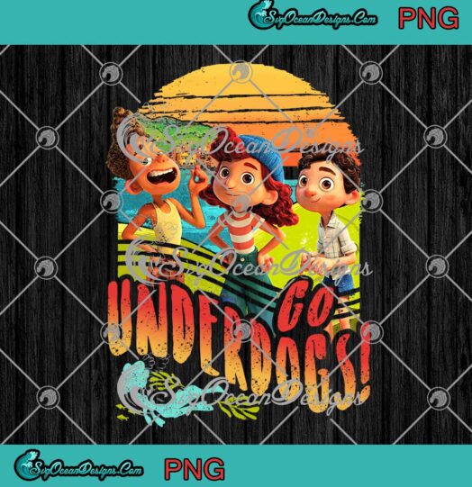 Disney Pixar Luca Go Underdogs Group Shot Vintage Cartoon Gift PNG JPG