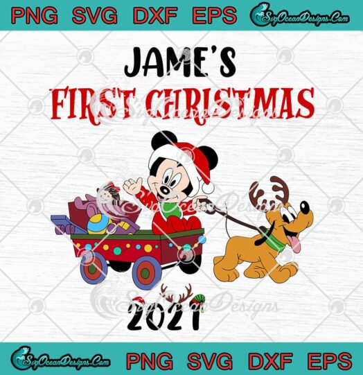 First Christmas Santa Mickey And Pluto Merry Christmas 2021 SVG Cricut