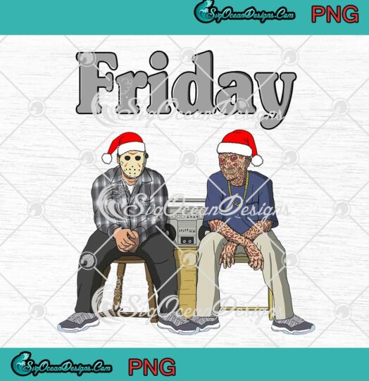 Friday Jason Voorhees And Michael Myers Santa Horror Christmas PNG JPG