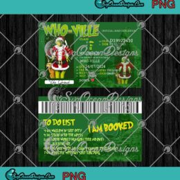 Grinch ID Cards Grinch Official Identification License Christmas PNG JPG