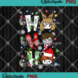 Harry Potter Hermione Harry Potter Ron Chibi Ho Ho Ho Merry Christmas PNG JPG Digital Download
