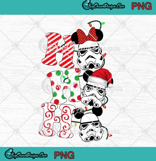 Ho Ho Ho Santa Mickey Vader Stormtrooper Star Wars Christmas PNG JPG
