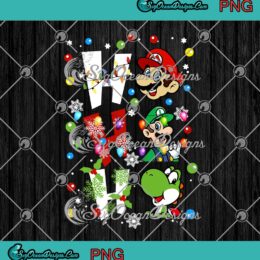 Mario Ho Ho Ho Merry Christmas PNG Xmas Holiday Christmas Gift PNG JPG