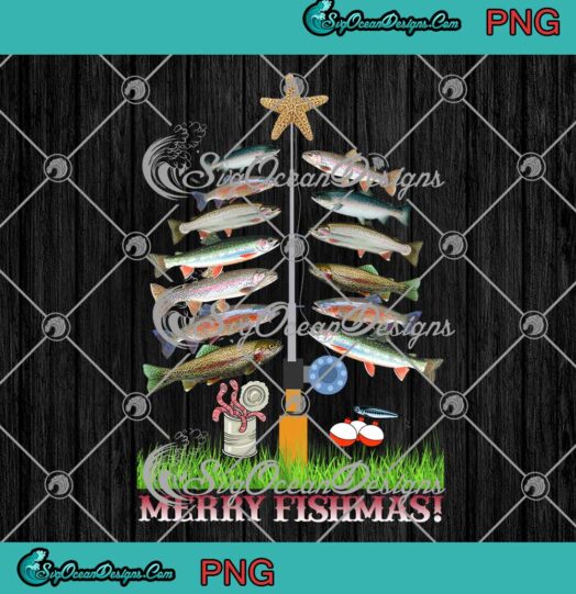 Merry Fishmas Fishing Christmas Tree Gift For Fishing Lovers PNG JPG