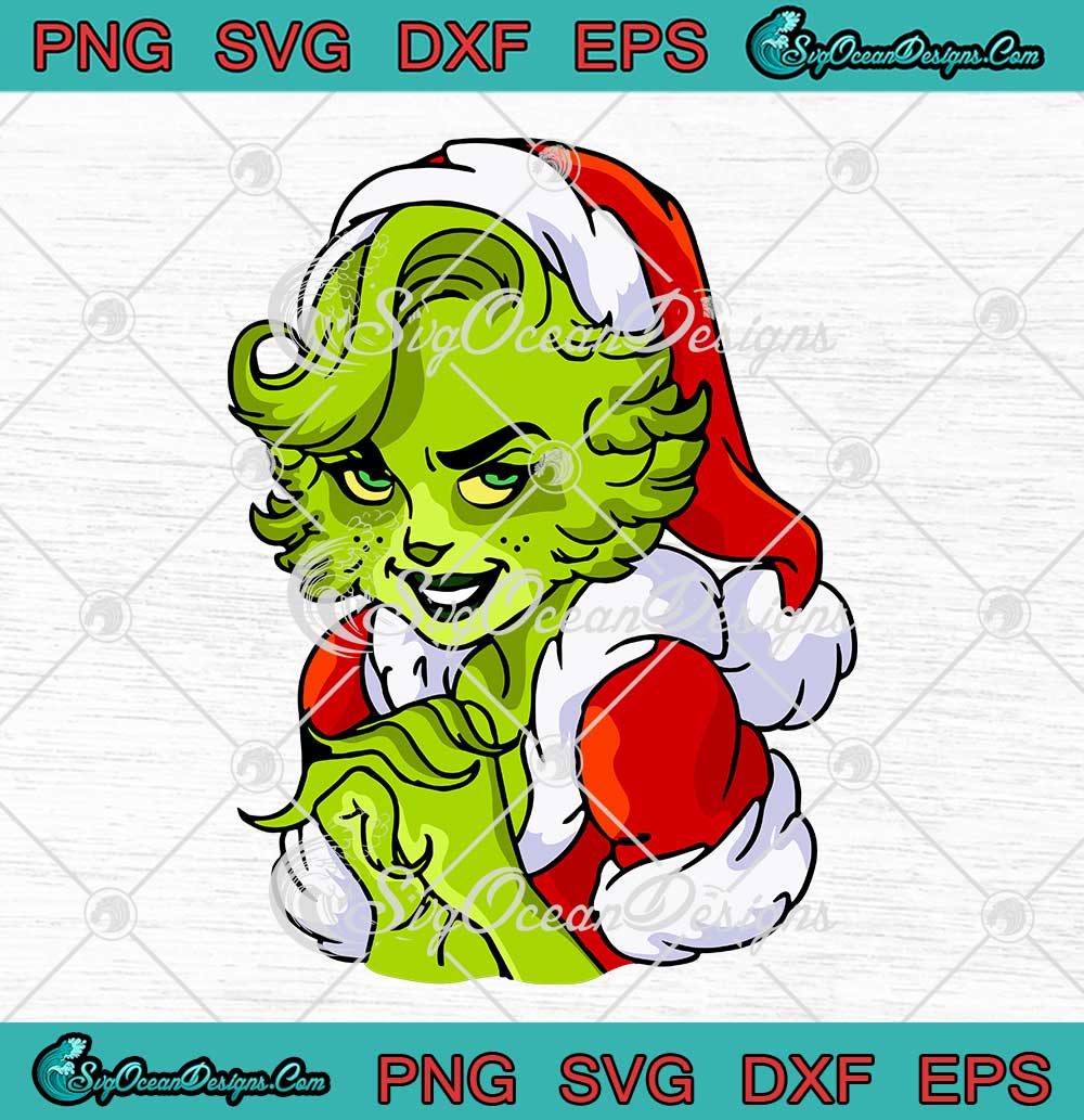 Ms Grinch Santa Merry Christmas Merry Grinchmas SVG PNG EPS DXF Cricut ...