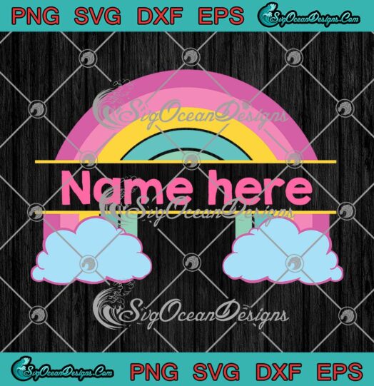 Rainbow Monogram SVG Custom Name Cute Gift For Best Friend SVG PNG Cricut File