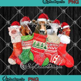Santa Animals In Christmas Socks Merry Christmas PNG Family Costume Gift PNG JPG