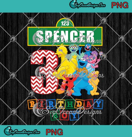Sesame Street Birthday Boy 3th Elmo Birthday Boy PNG Custom Personalized PNG JPG