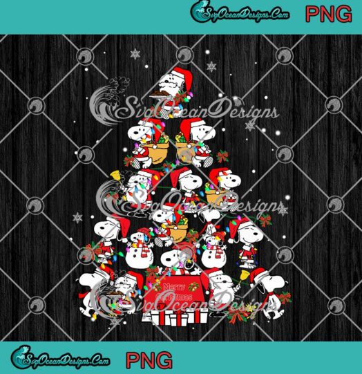 Snoopy Santa Christmas Tree Xmas Holiday Peanuts Merry Christmas PNG JPG