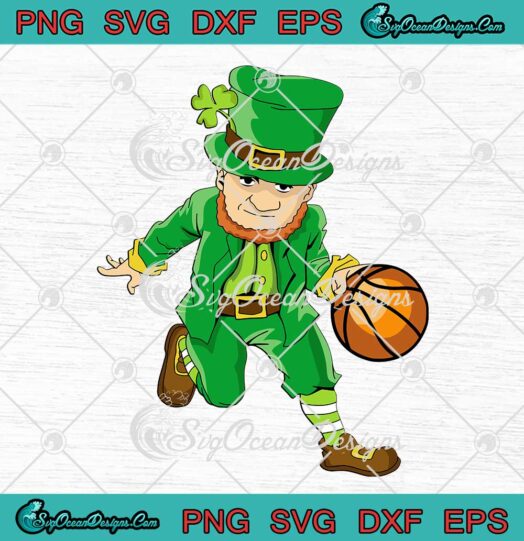 Basketball Leprechaun St. Patricks Day Boys Kids Sports Gift SVG PNG Cricut