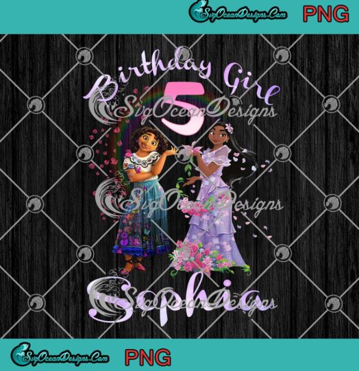 Disney Encanto Birthday Girl 5th Birthday Gift Custom Name PNG JPG Digital Download