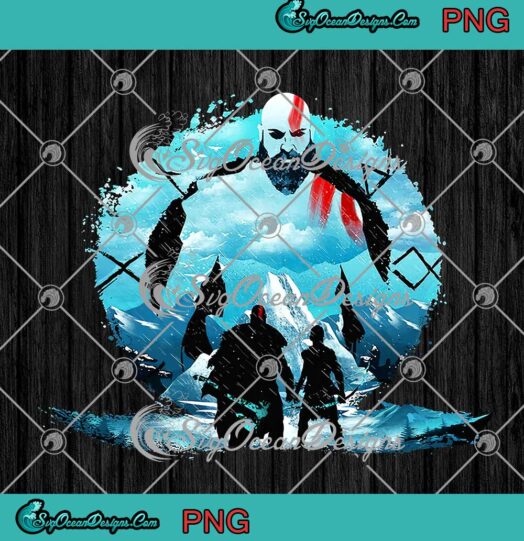 God Of War Kratos And Son Graphic Art PNG Gaming Lovers Gift PNG JPG