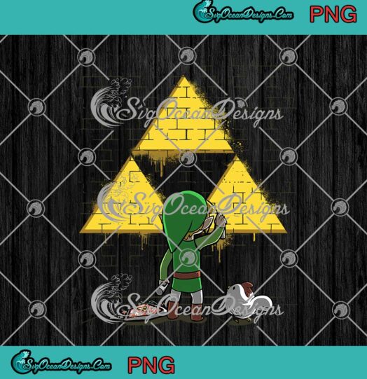 Link Graffiti Triforce Legend Of Zelda Gaming Gift PNG JPG
