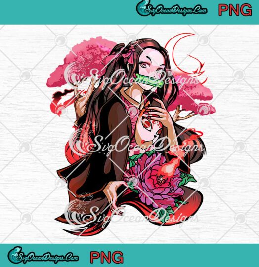 Nezuko Demon Slayer Cute Anime Girl PNG Manga Kimetsu no Yaiba PNG JPG Digital Download