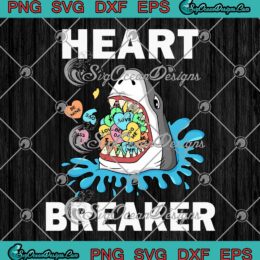 Shark Heart Breaker Funny Boys Kids Valentine's Day Gifts SVG PNG EPS DXF Cricut File
