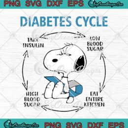 Snoopy Diabetes Cycle Take Insulin Low Blood Sugar SVG PNG Cricut