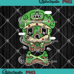 Super Mario World Skull Island Design Video Game Gaming Lovers Gift PNG JPG Digital Download