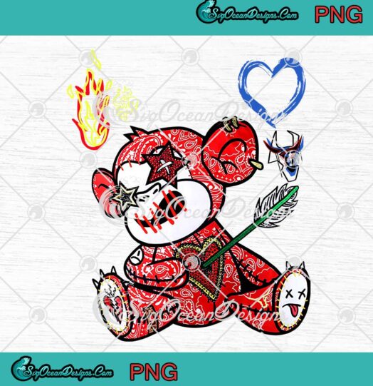 Broken Heart Bear Funny PNG JPG Digital Download