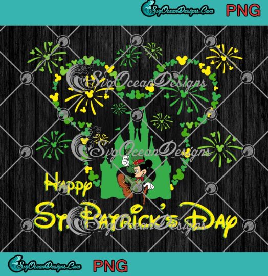 Disney Mickey Mouse Happy St. Patricks Day Disney Irish Day PNG JPG