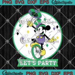 Disney Mickey Mouse Let's Party Mardi Gras Vintage SVG PNG Cricut