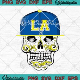 Los Angeles Mexican Sugar Skull Vintage SVG PNG Cricut