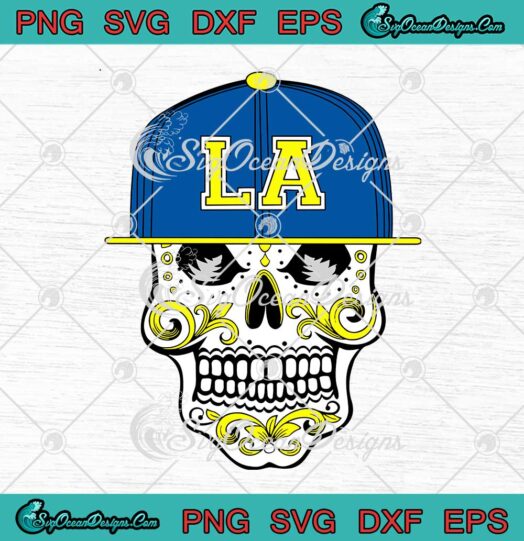 Los Angeles Mexican Sugar Skull Vintage SVG PNG Cricut