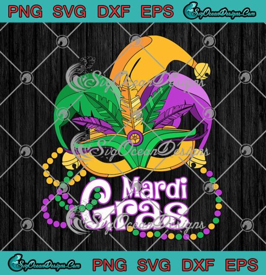 Mardi Gras 2022 Beads Mask Feathers SVG Mardi Gras Carnival Party SVG PNG Cricut