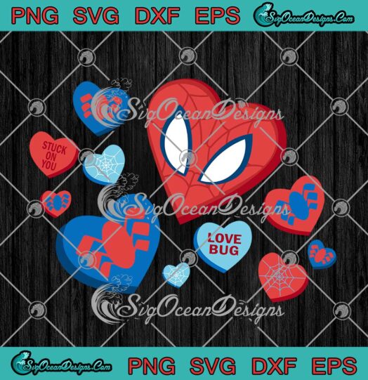 Marvel Spider Man Spidey Hearts Valentines Day SVG PNG Cricut