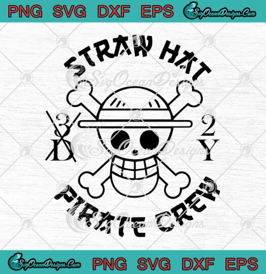 One Piece Anime Luffy Skull Straw Hat Pirate Crew SVG PNG Cricut