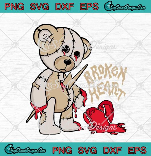 Broken Heart Khaki Bear Match Jordan SVG Cute Gifts SVG PNG Cricut