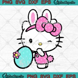 Cute Hello Kitty Easter Egg Happy Easter Day SVG PNG EPS DXF Cricut File