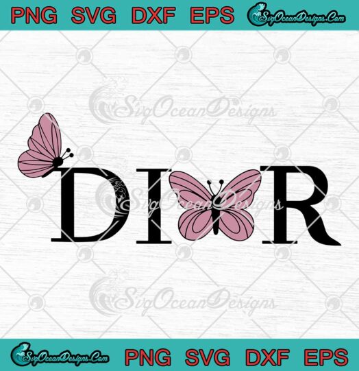Dior Butterfly Logo Art SVG PNG EPS DXF Cricut File