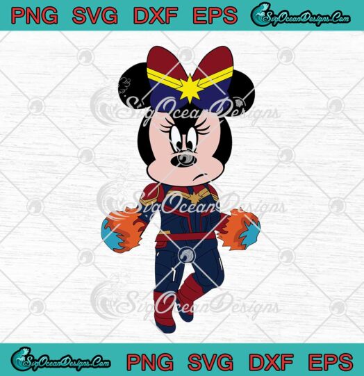 Disney Minnie Mouse Captain Marvel Girl SVG Marvel Superhero SVG PNG Cricut