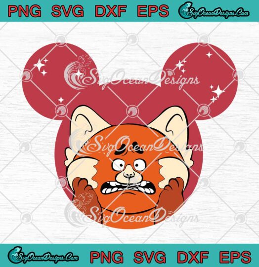 Disney Pixars Turning Red Mickey Mouse Ears SVG Mei Lee Panda SVG PNG EPS DXF Cricut