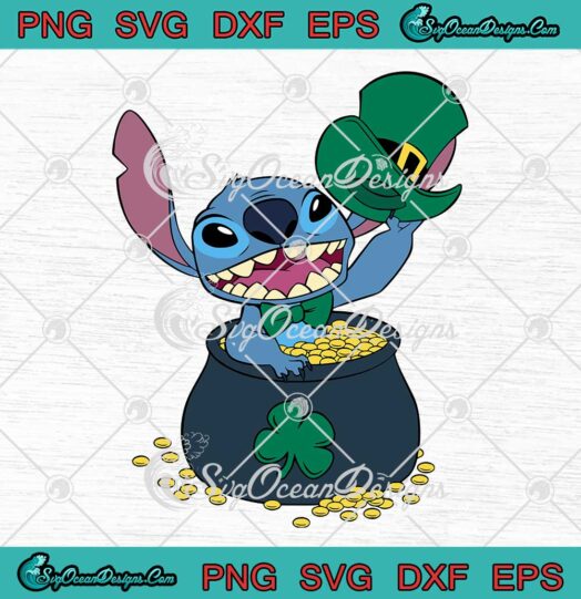 Disney Stitch Leprechaun Hat St. Patrick's Day Cartoon SVG PNG Cricut