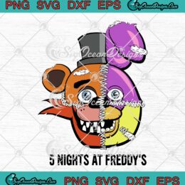 Five Nights at Freddy's Split Face Boys SVG Funny Horror Video Game Gifts SVG PNG EPS DXF Cricut File