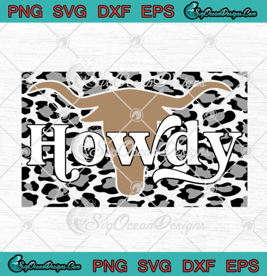 Howdy Buffalo Brown Leopard Cowboy SVG PNG Cricut