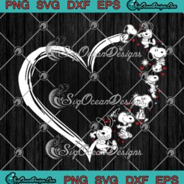 Love Snoopy Dog Peanuts Heart Cute Gift For Couple SVG Valentine's Day SVG PNG EPS DXF Cricut File