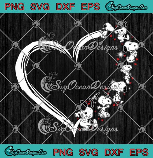 Love Snoopy Dog Peanuts Heart Cute Gift For Couple SVG Valentines Day SVG PNG Cricut