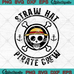 Luffy's Jolly Roger Straw Hat Pirate Crew SVG One Piece Anime Manga SVG PNG Cricut