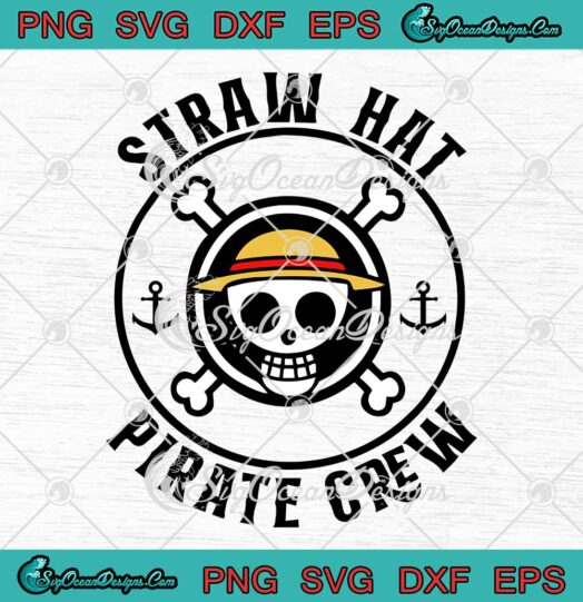 Luffy's Jolly Roger Straw Hat Pirate Crew SVG One Piece Anime Manga SVG PNG Cricut