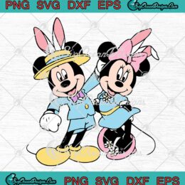 Mickey And Minnie Mouse Bunny Disney Easter Day SVG Disney Easter Party SVG PNG Cricut
