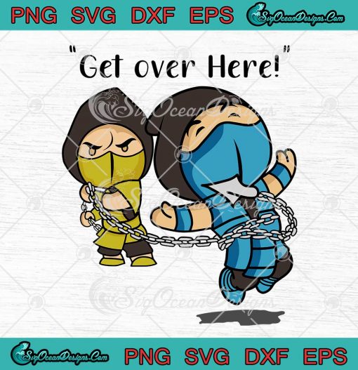 Mortal Kombat Scorpion And Sub Zero Chibi SVG Get Over Here SVG PNG EPS DXF Cricut File