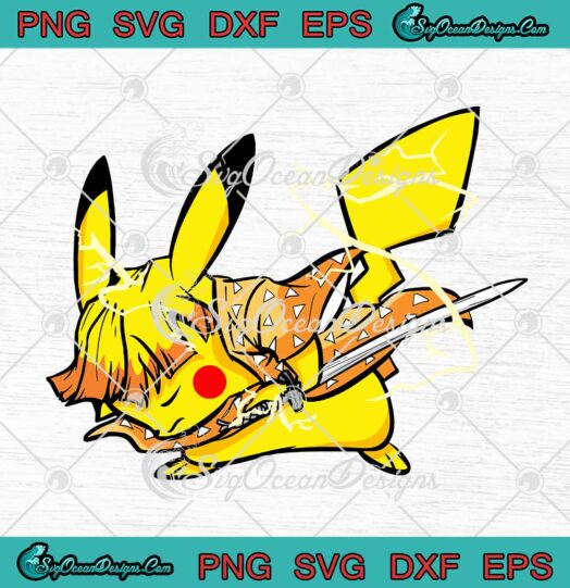Pikachu Zenitsu Thunder Pokemon Demon Slayer SVG Kimetsu no Yaiba SVG PNG Cricut