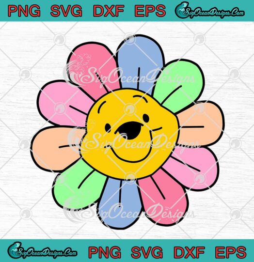 Pooh Face Flower SVG Winnie the Pooh Disney Cartoon SVG PNG EPS DXF Cricut File