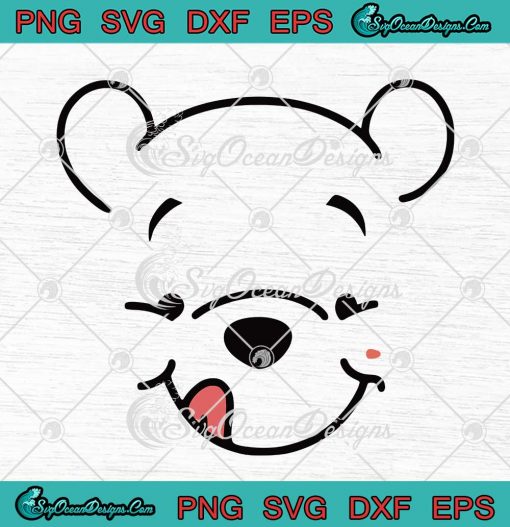 Pooh Smiley Face Cute Bear Cartoon Disney SVG Winnie The Pooh SVG PNG ...