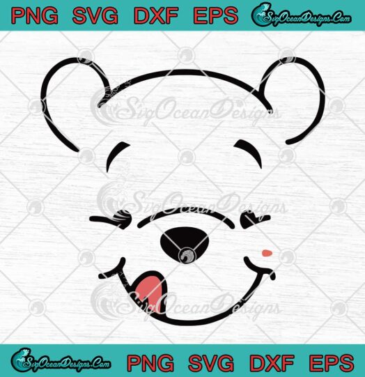 Pooh Smiley Face Cute Bear Cartoon Disney SVG Winnie The Pooh SVG PNG EPS DXF Cricut